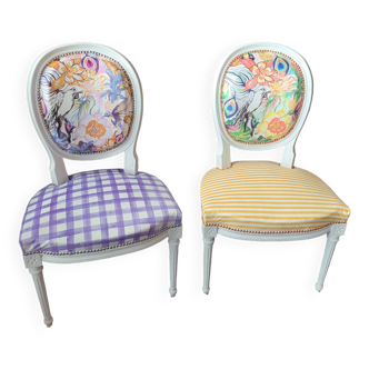 Chaise médaillon shabby chic