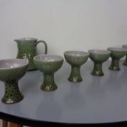 Ceramic Decanters & Tumblers, 1960s, Set of 7
