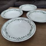 Lot 4 soup plates Badonviller France iron earth numbered 2120