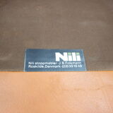 1970s leather swivel armchair by Nili Stoppmobler, Denmark