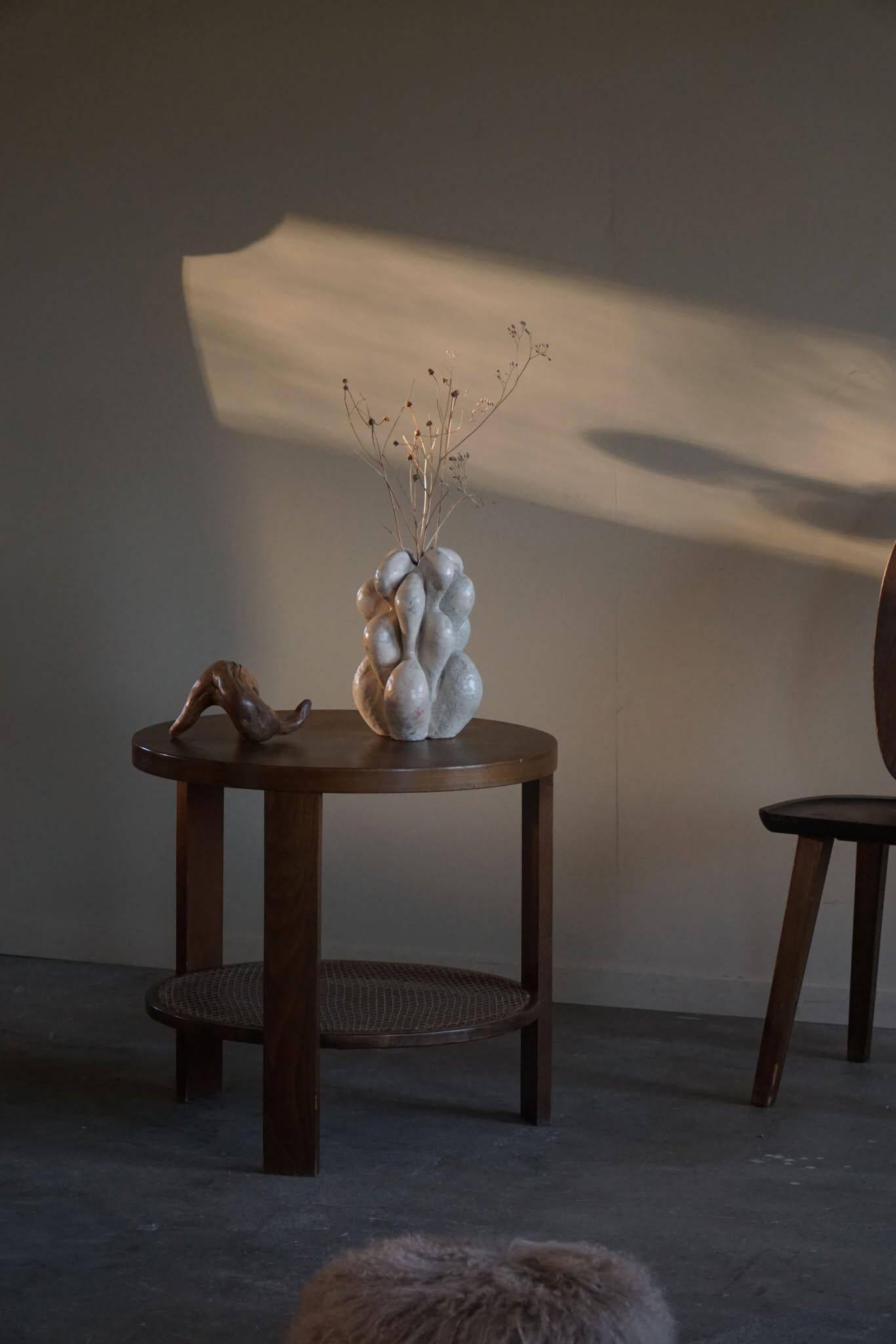 Modern Danish, Lacquered Beech Side Table, Fritz Hansen, "Model 1535", 1940s