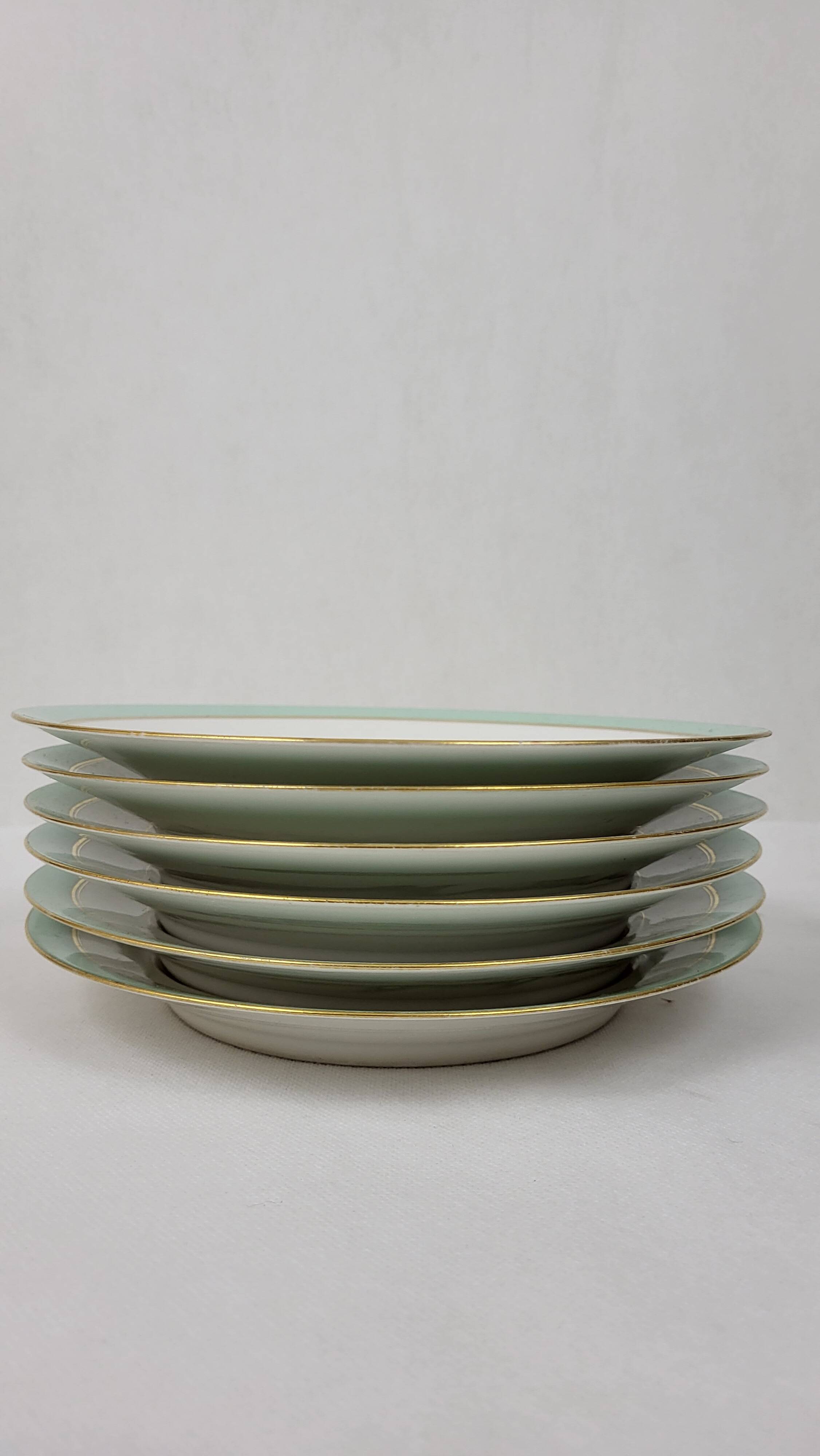 6 Paris porcelain dinner plates