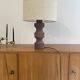 Lampe de table vintage en pierre sculptée grès