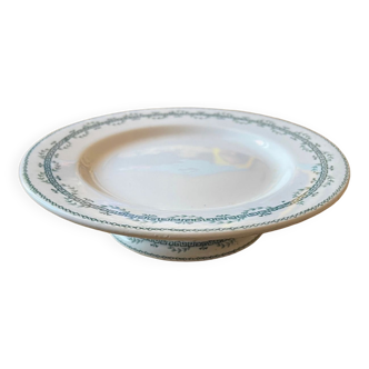 Terre de Fer walk-in cake dish, opaque porcelain from Gien Austerlitz model.