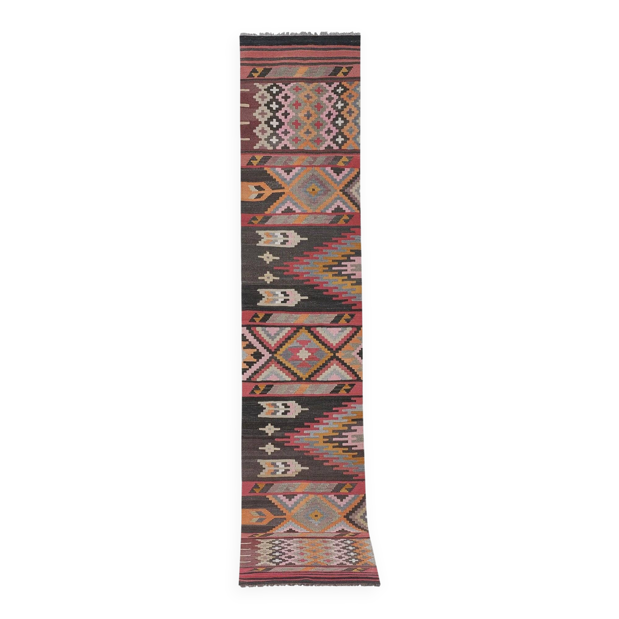 Vintage Turkish hallway rug 77x387 cm