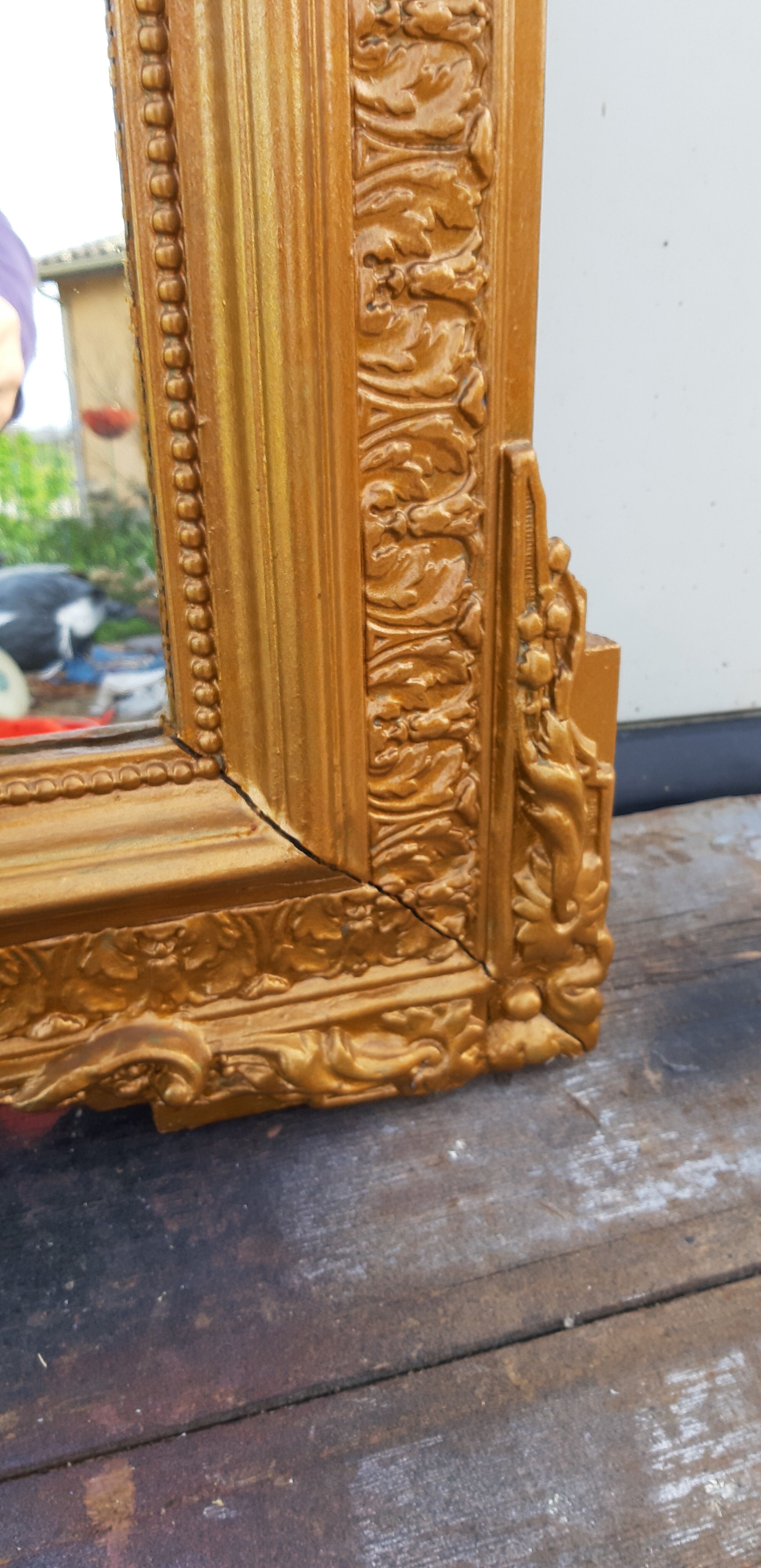 Miroir bois et stuc doré 19 ème