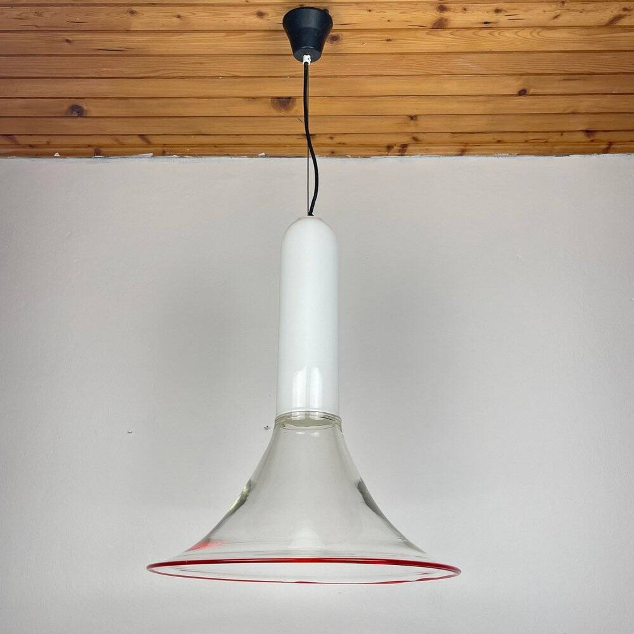 Suspended lamp Samanta in Murano glass attributed to Roberto Pamio for Leucos, Italy, 1970s.