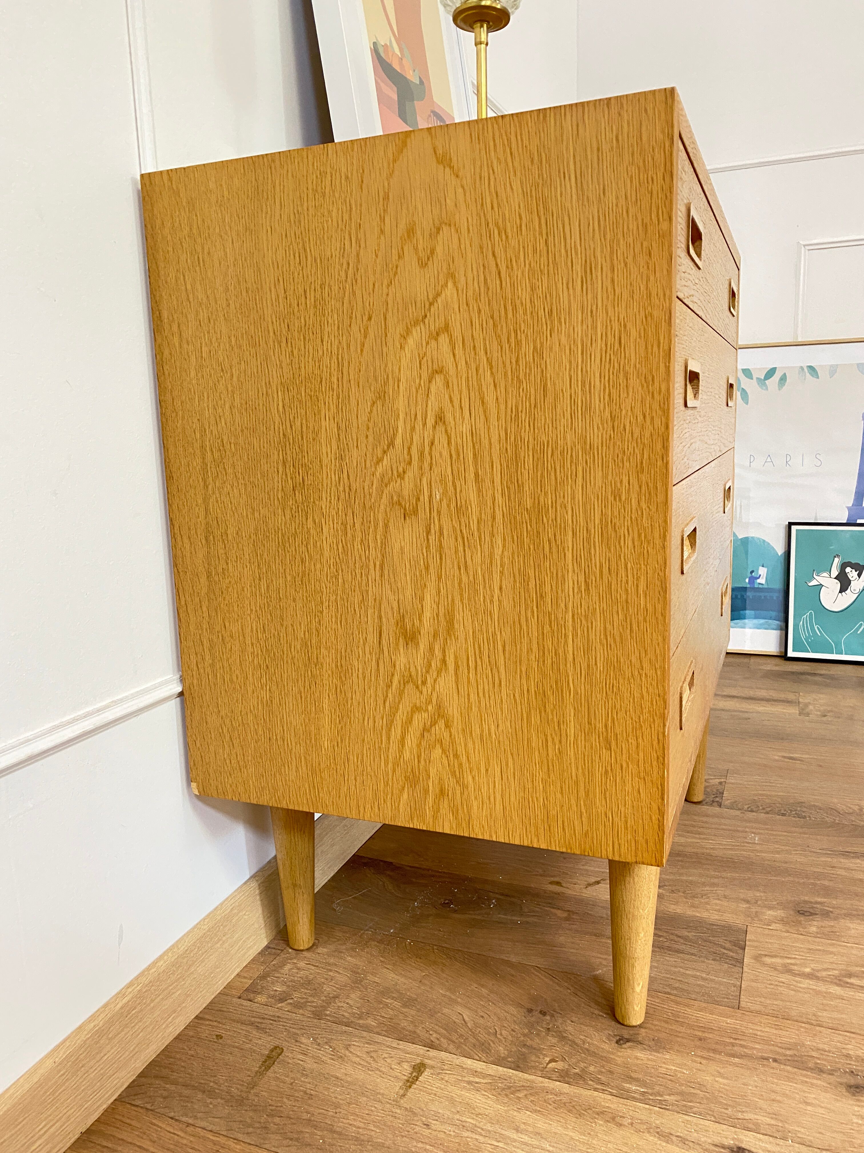 Scandinavian oak chest of drawers by Hundevad