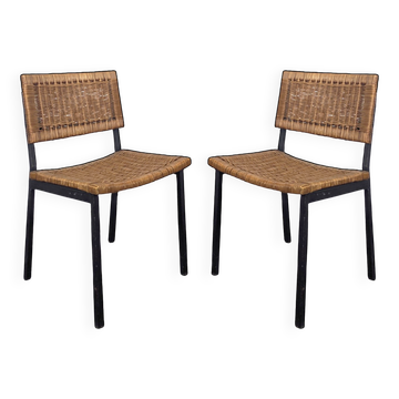 Pair of 1950s rattan chairs