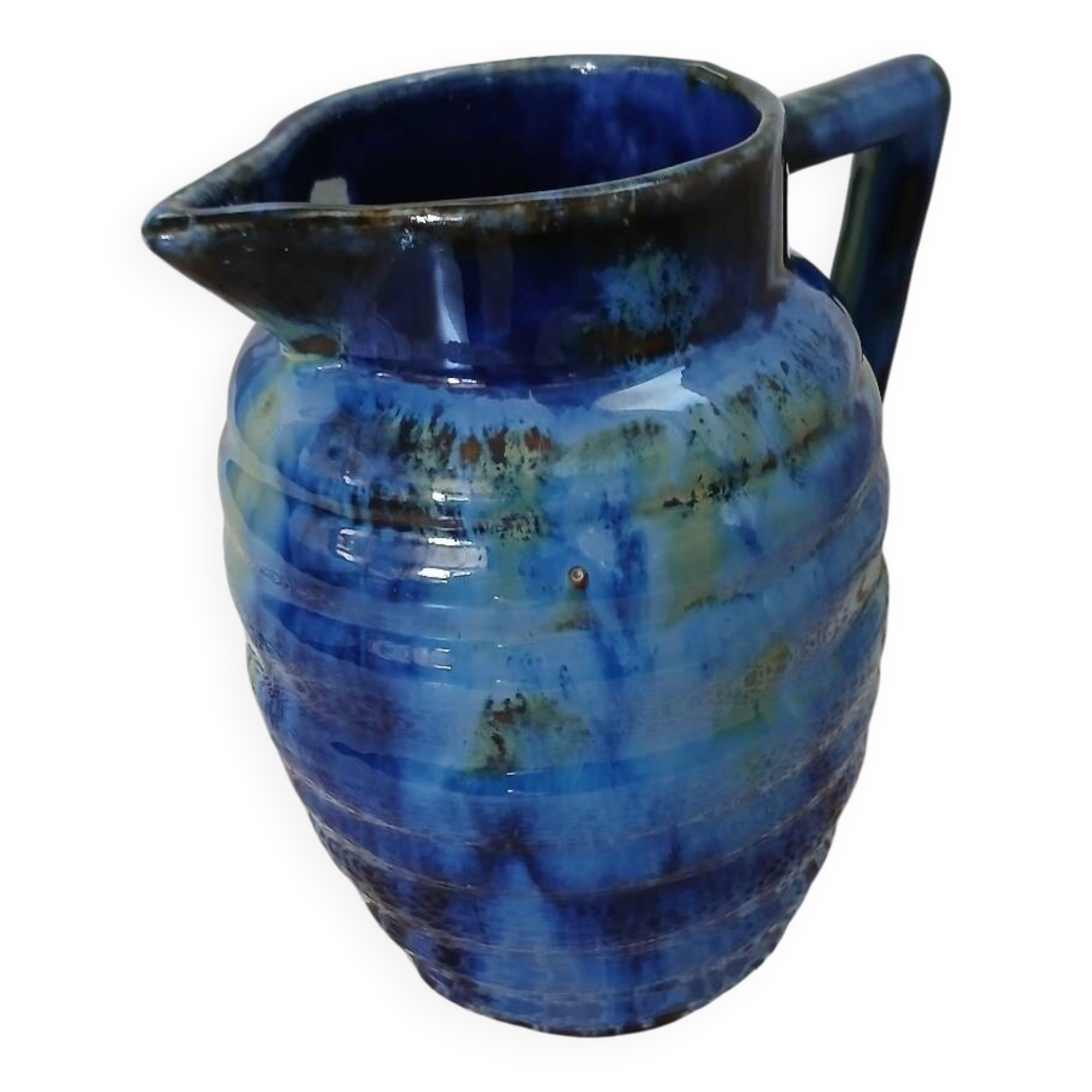 Antique pitcher in enamelled ceramic