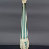 Art Deco wooden lamp painted in white and patinated blue, France, Circa 1920