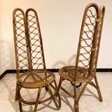Pair of low chairs in Bonacina rattan
