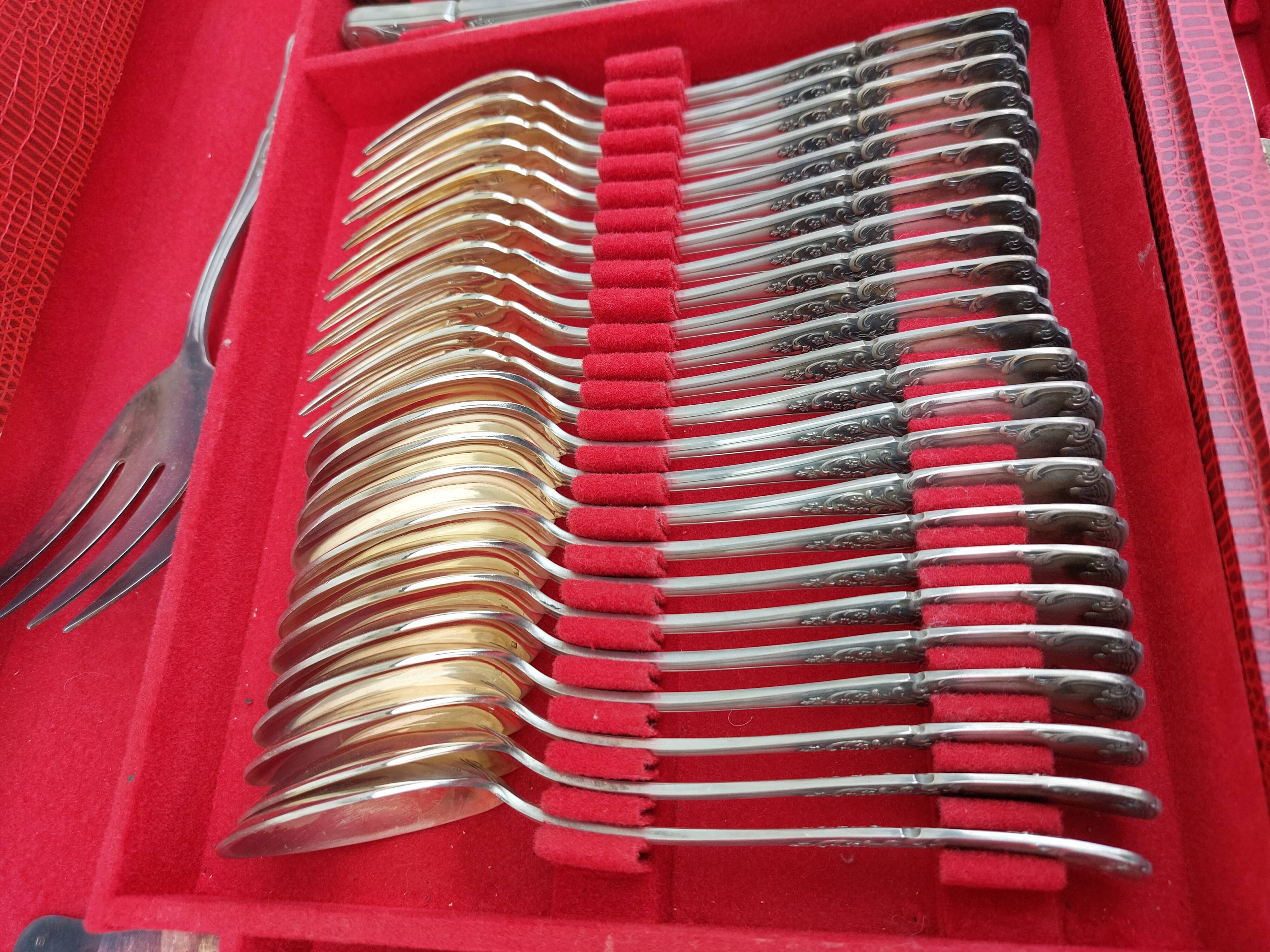 Housewife 130 pieces in silver metal goldsmith Platil