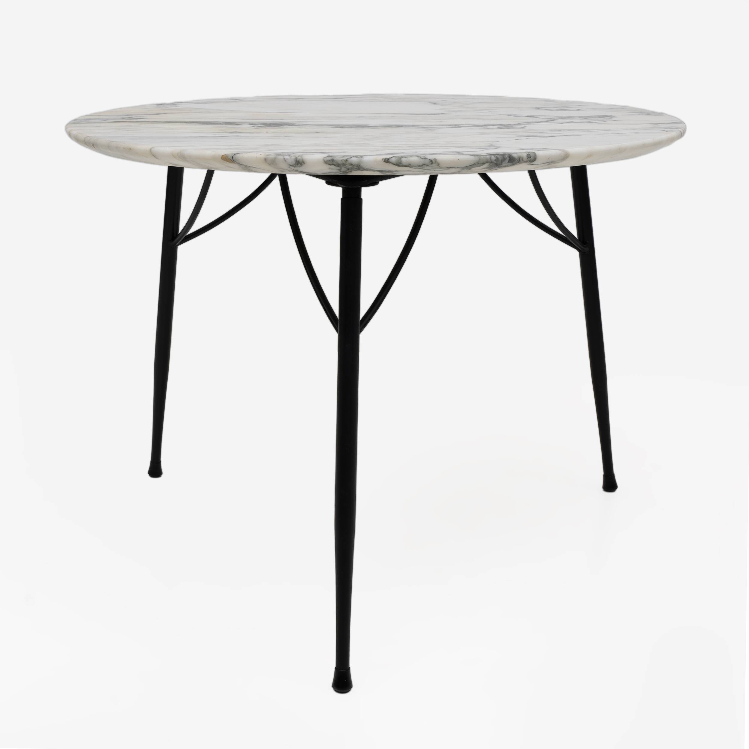 Mid-century Modern Italian Marble and Metal Round Coffee Table, 1960s