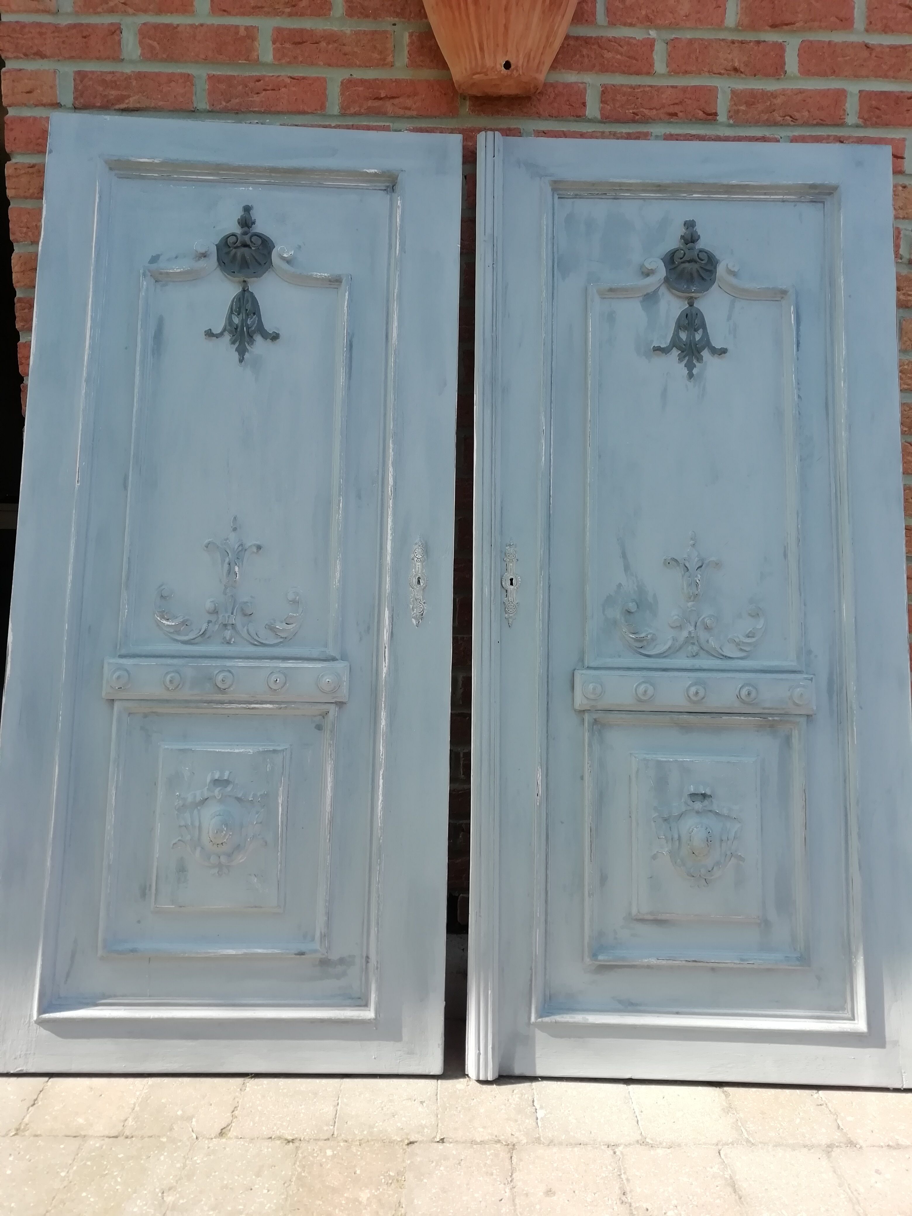Pair of old carved door Louis XV
