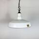 Industrial White Enamel Factory Pendant Lamp from Quadrangle Mfg. Co.,1960s