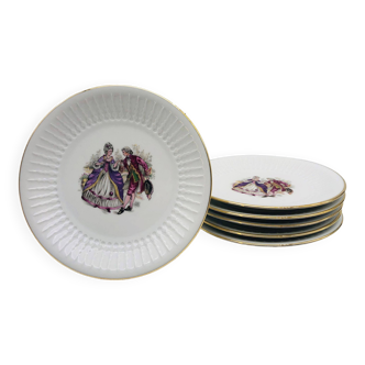 Set of 6 “Chauvigny FD” porcelain dessert plates