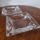 Ensemble de 2 cendriers en verre 70's