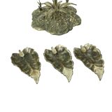 Grand cendrier tournesol en bronze argenté S. Agudo 62 cm