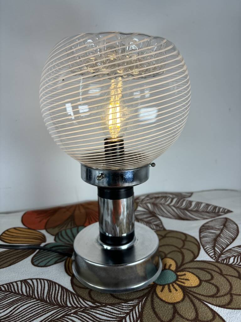 Mushroom lamp chrome murano snaidero italy spage-age 1970