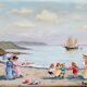 Table: Oil on canvas - lively beach landscape