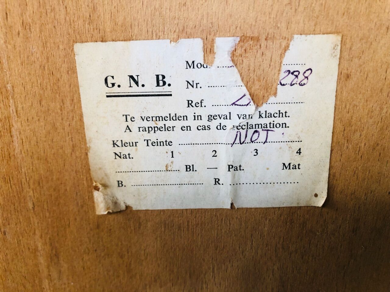 Vintage low row in flame walnut, by G N B , Circa 60