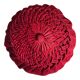 Coussin rond vintage en velours plissé