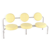 Banquette en chrome et tissu