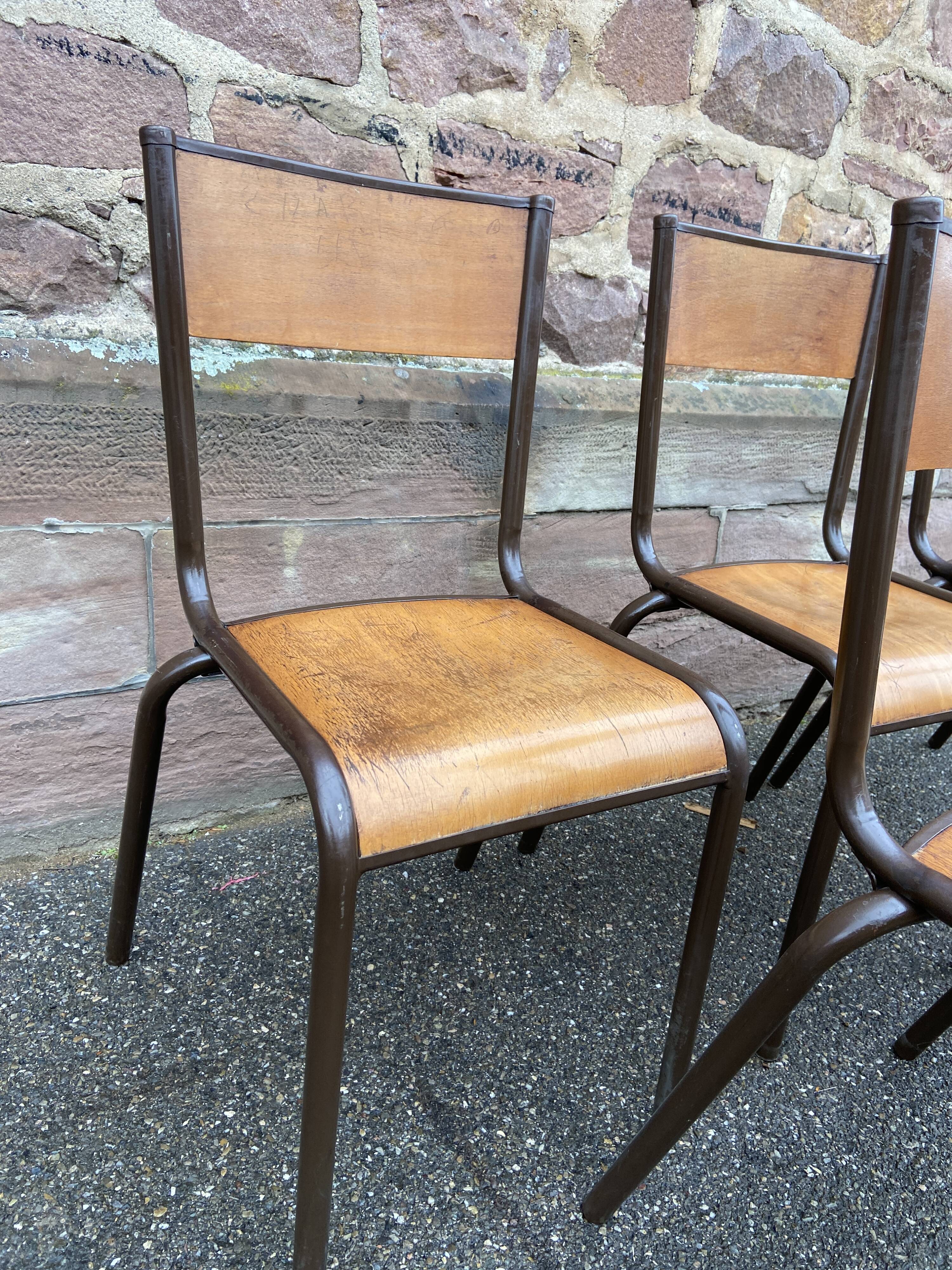 set of 4 industrial school chairs vintage school communities