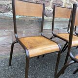 set of 4 industrial school chairs vintage school communities