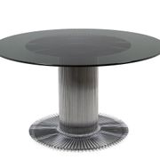 Gastone Rinaldi, Round table in chromed metal and smoked glass, 1970s
