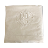 Old linen monogram sheet medallion