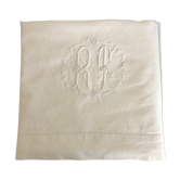 Old linen monogram sheet medallion