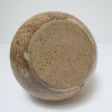 Vase soliflore pansu grès pyrité signé