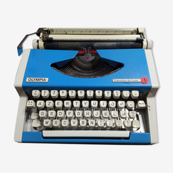 Vintage Blue Luxury Olympia Traveller Typewriter