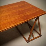 Bureau ou table à manger en treillis italien des années 1970 en bambou et rotin.