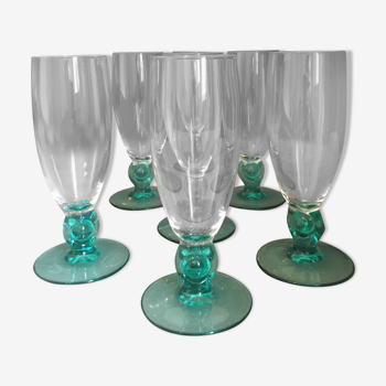 7 turquoise blue Luminarc glasses