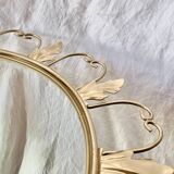 Vintage "witch" mirror - round convex mirror in gold metal
