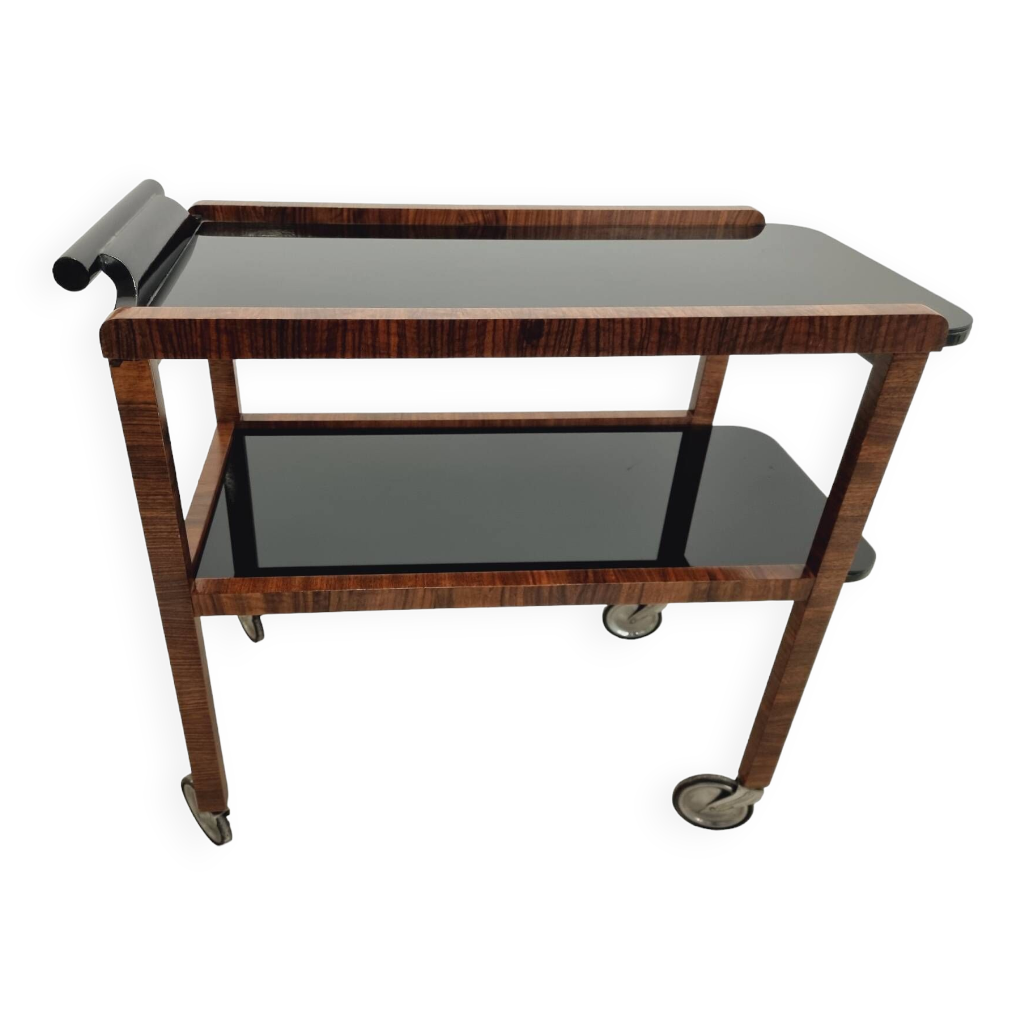 Art Deco bar cart or drinks trolley in the style of J. Halabala, 1930-40s Czechoslovakia