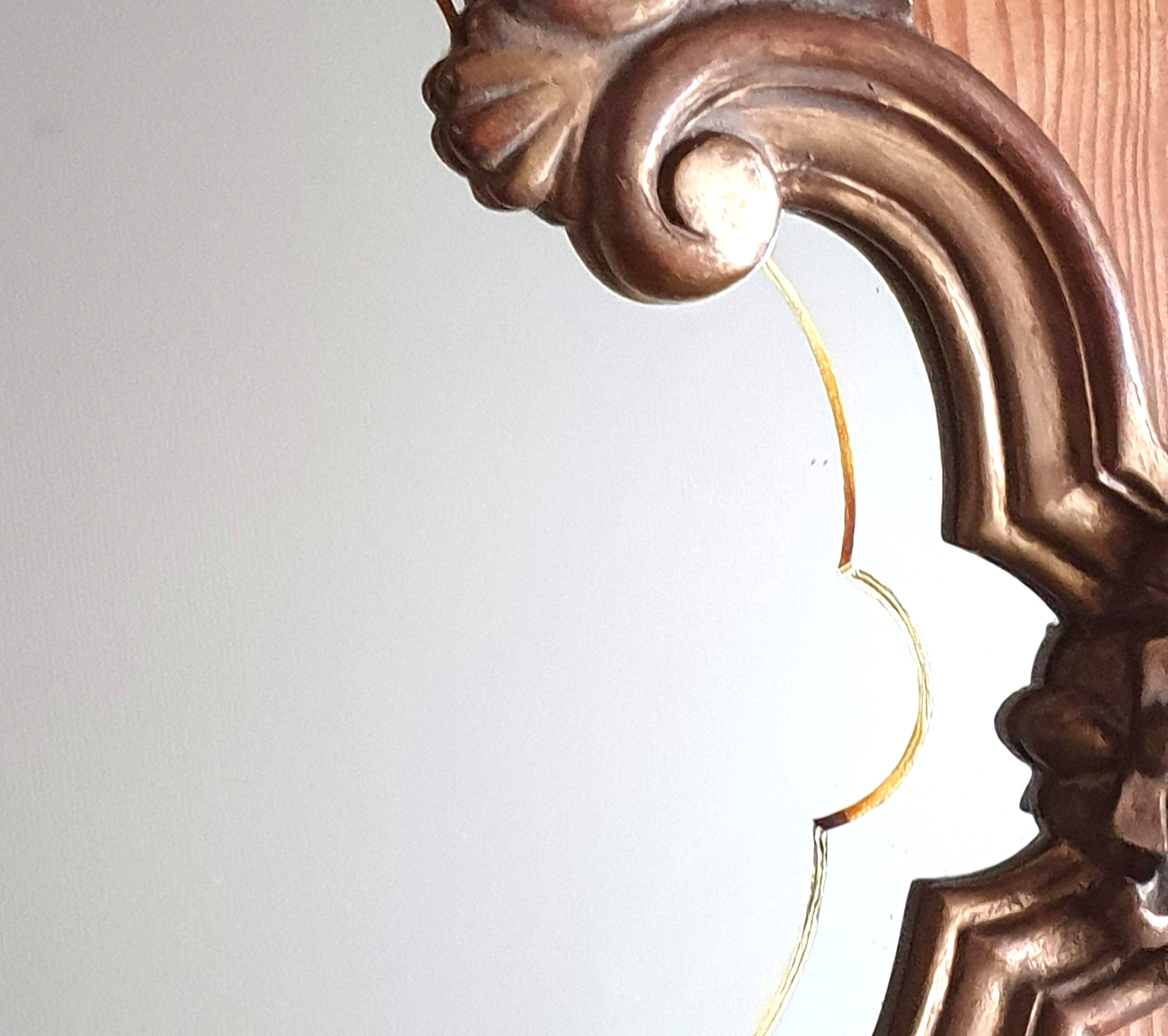 Gilded mirror in wood and stucco 85x53cm