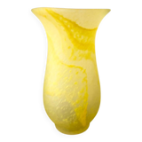 Vase en pâte de verre jaune marbré – Style Art Nouveau