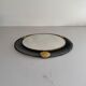 Round wall mirror in brass and black wire, 1960s, Germany