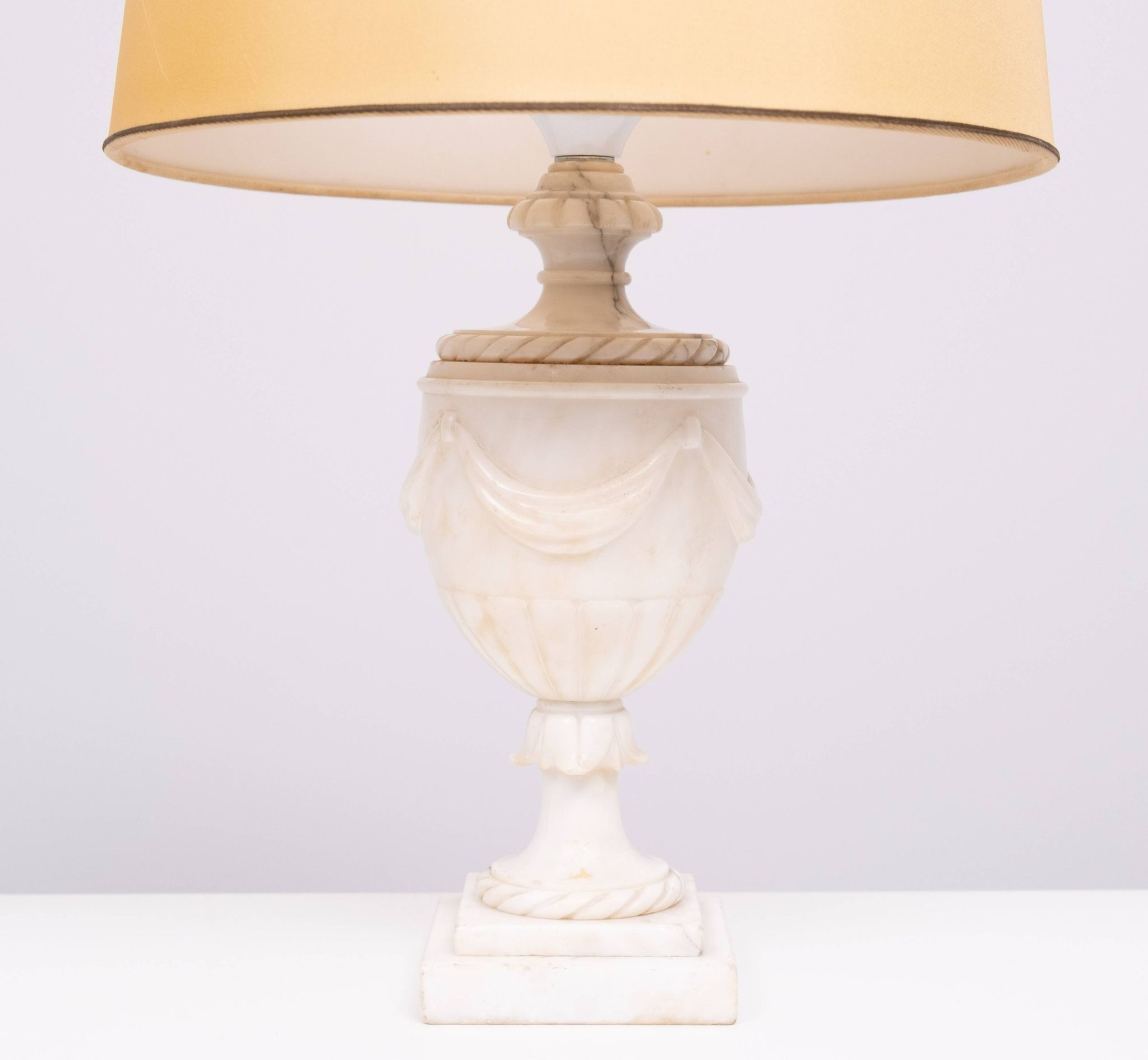 pair Classical Greek Alabaster Table lamps 1950s Italy