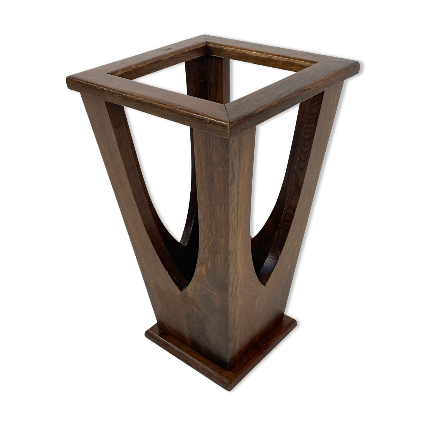 Brutalist design umbrella stand holder 60's wood