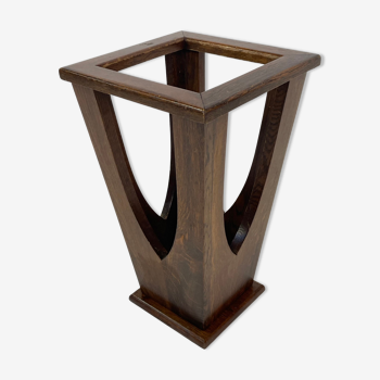 Brutalist design umbrella stand holder 60's wood