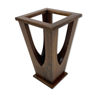 Brutalist design umbrella stand holder 60's wood