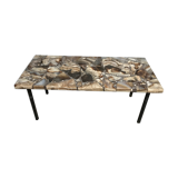 1970 coffee table in polished Madagascar aragonite
