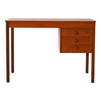 Teak desk with 3 side drawers