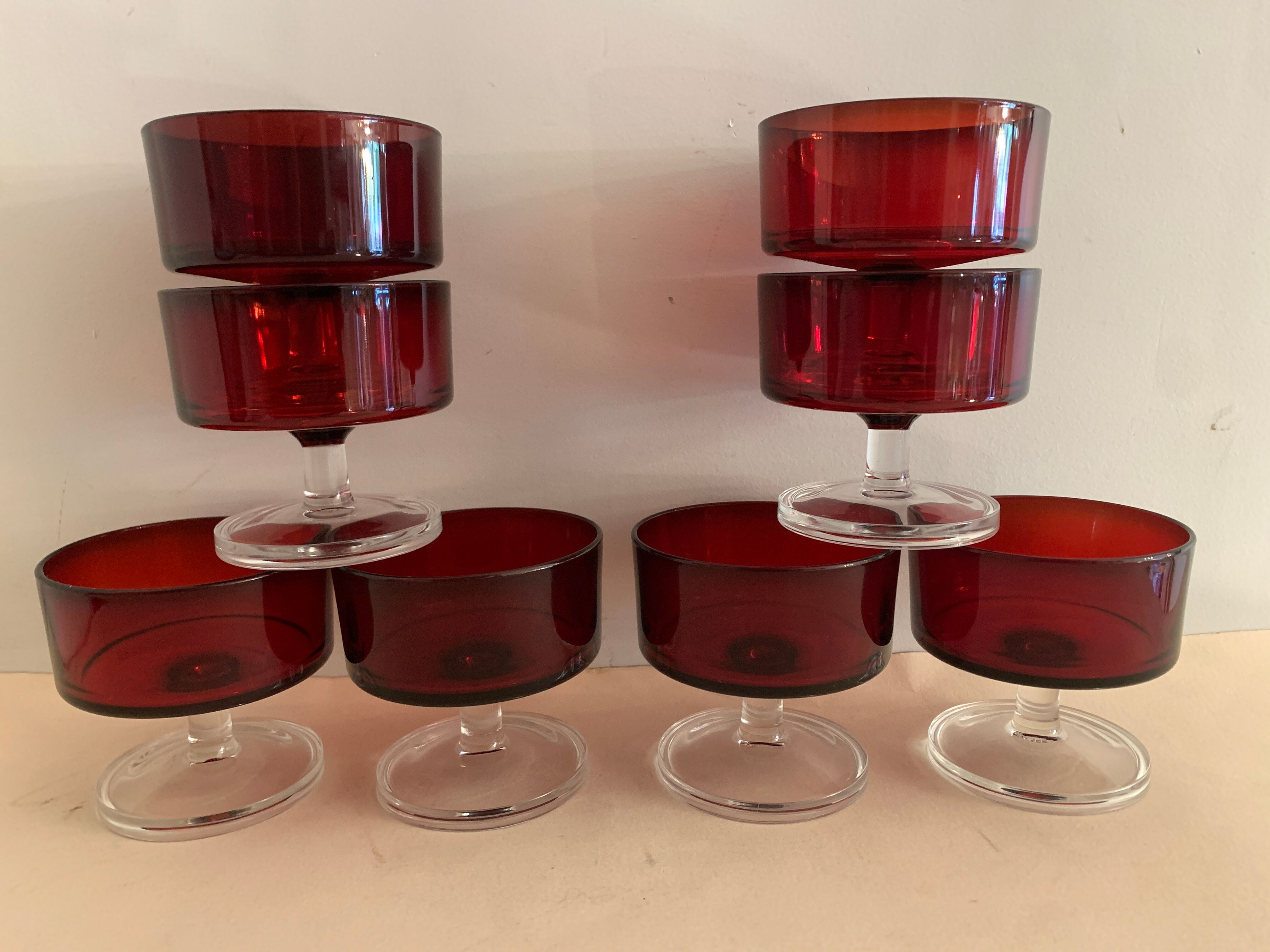 8 coupes à champagne ou dessert Luminarc 1970