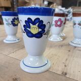 7 old glazed stoneware mazagrans